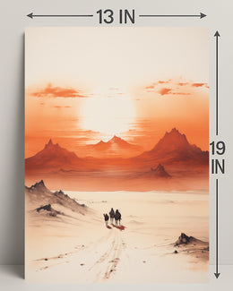 Desert Journey At Sunset Poster