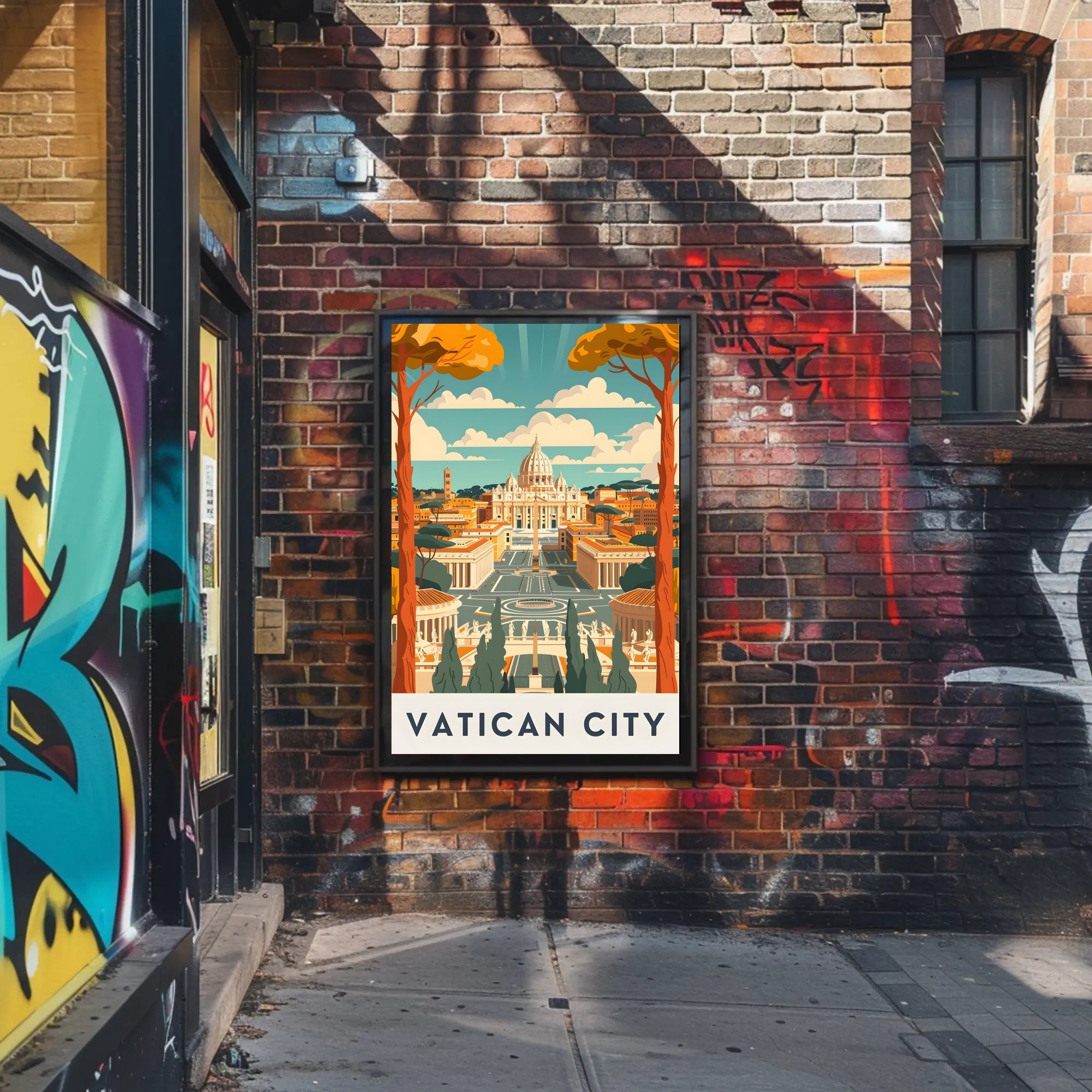 St. Peter's Basilica Art Deco Vatican Travel Poster