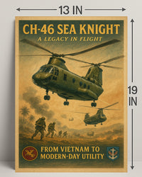 CH-46 Sea Knight Vintage Flight Poster PosterGoat