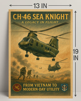 CH-46 Sea Knight Vintage Flight Poster PosterGoat