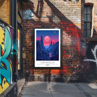 Cappadocia Nightscape Adventure Travel Poster