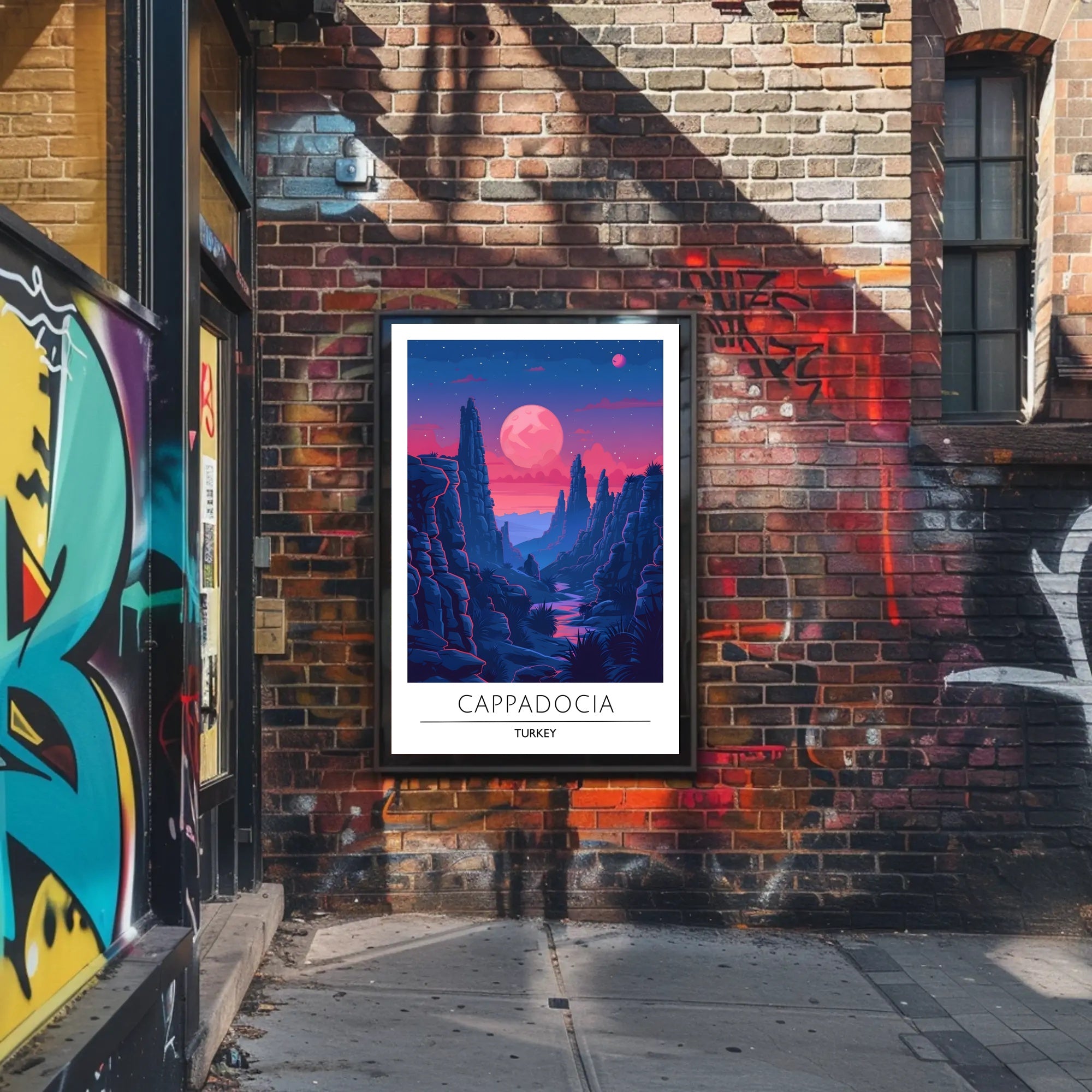 Cappadocia Nightscape Adventure Travel Poster