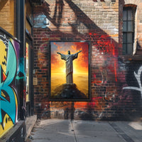 Christ the Redeemer Vibrant Landmark Travel Poster