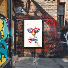 Goose With Oversized Sunglasses In American Flag Poster
