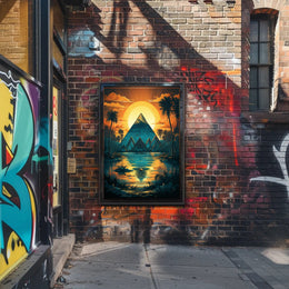 Sunset Over The Pyramid Poster