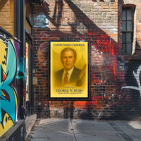 George W. Bush 43rd President of the United States Vintage Watercolor Poster