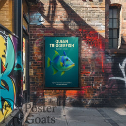 Queen Triggerfish Photorealistic Art Animal Poster
