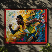 Dynamic Runner: Impressionistic Sports Art Poster Print