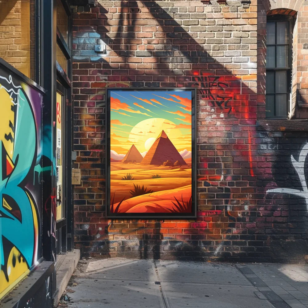 Egyptian Pyramids Sunset Surrealism Art Poster Print