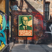 Gerald Ford Presidential Portrait Historical Figure Photography Realism Iconic American Heritage Decor Poster