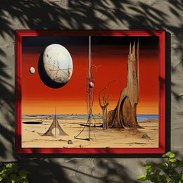 Surreal Extraterrestrial Landscape Poster with Futuristic Sci-Fi Vibe