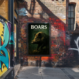 Boars Untamed and Fierce Poster PosterGoat
