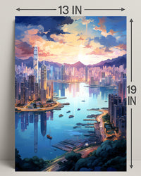 Cityscape At Dusk Poster