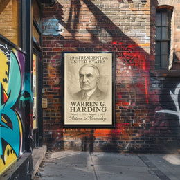 Warren G Harding 29th President Sketch Poster Art Print PosterGoat