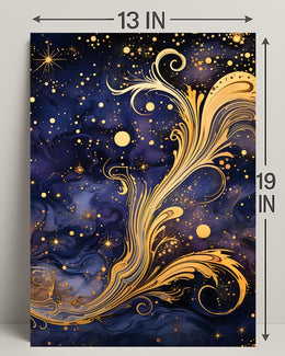 Cosmic Elegance: Art Nouveau Space or Astronomy Poster