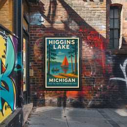 Higgins Lake Vintage Travel Poster PosterGoat