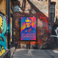 William Henry Harrison 9th President of the United States Neon Gradient Overlay Poster