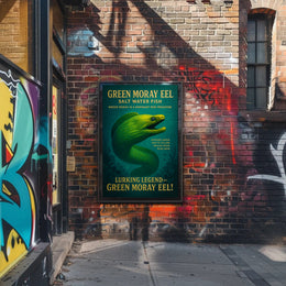 Green Moray Eel Vintage Poster Wall Art Print