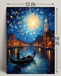Moonlit Gondola Ride Poster