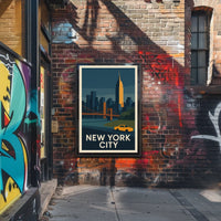 New York City Poster Modern Travel Iconic Bold Wall Art