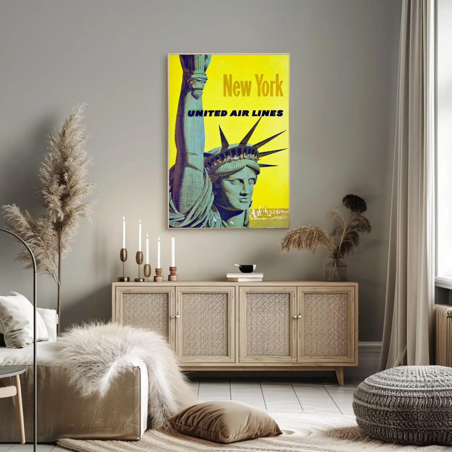 United Airlines New York Travel Poster (1960)