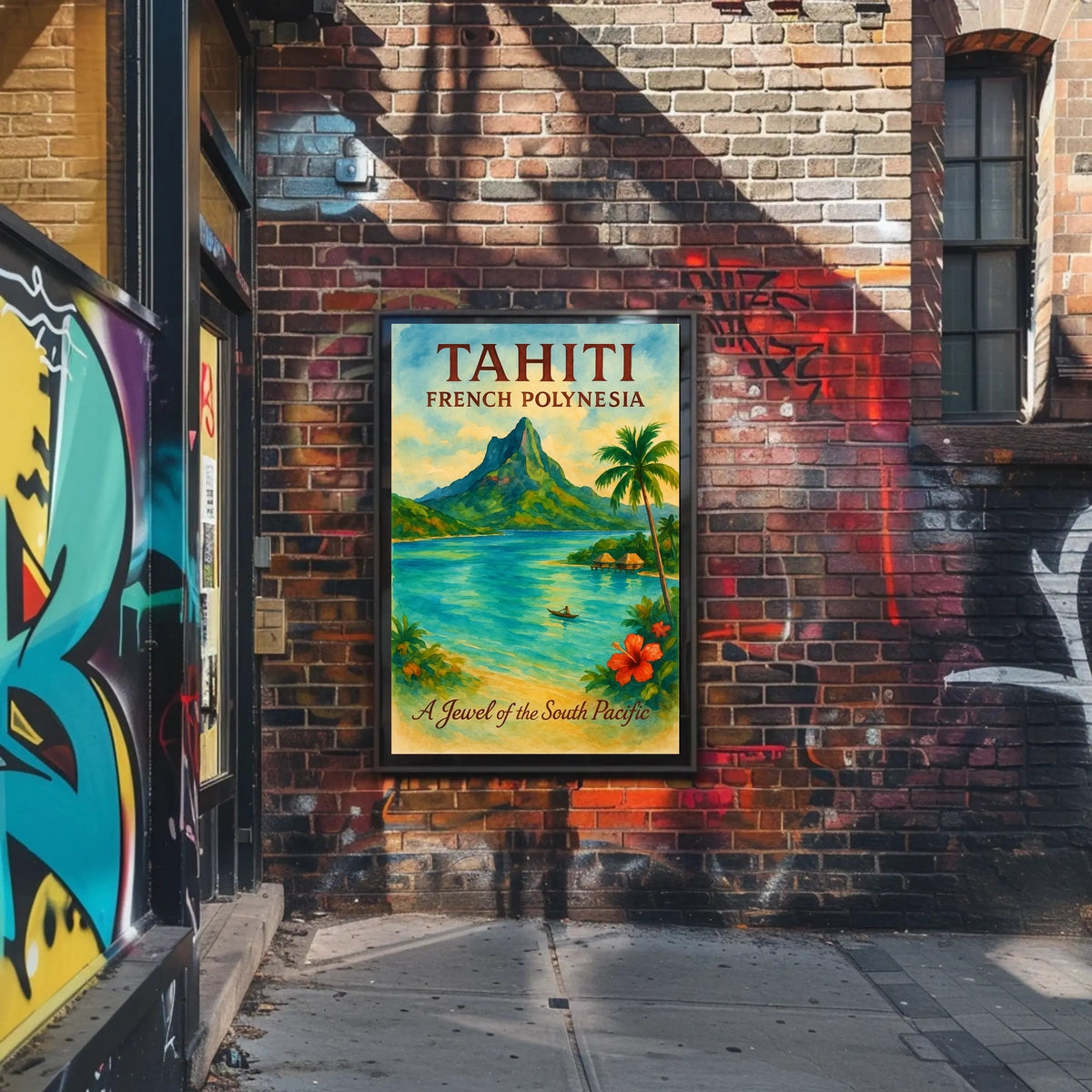 Tahiti Vintage Paradise Poster: Tropical Island Art Print