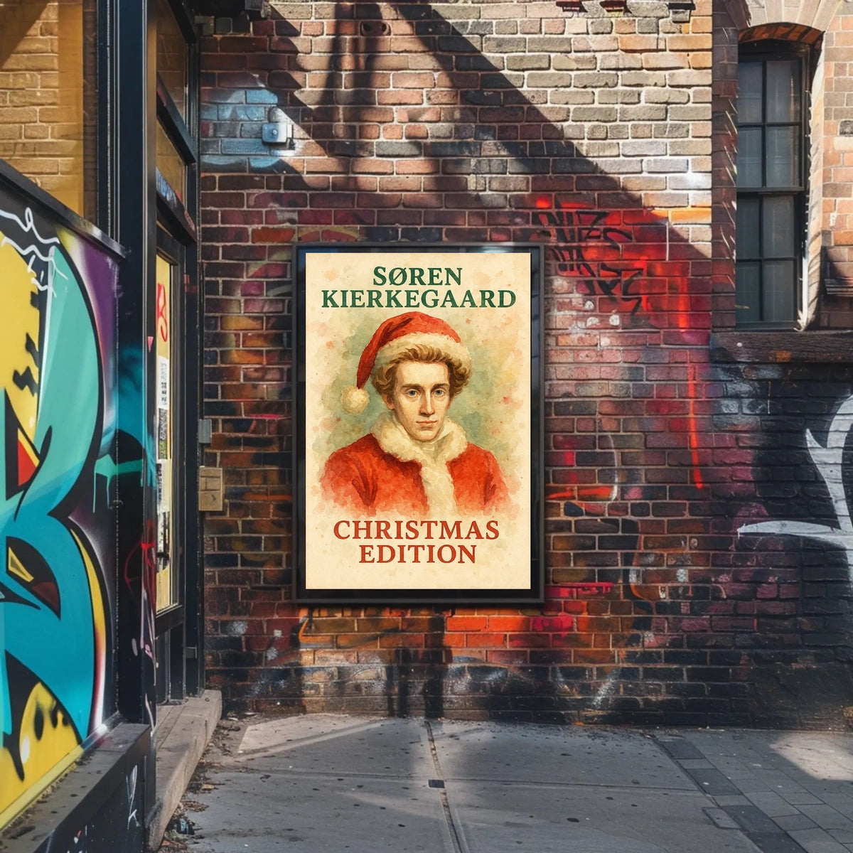 Søren Kierkegaard Christmas Edition Artistic Pop Culture Poster