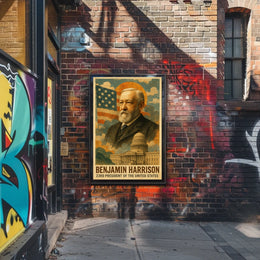 Benjamin Harrison 23rd President of the United States Layered Digital Collage Poster