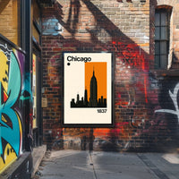 Chicago Cityscape Silhouette Art Print Travel Poster