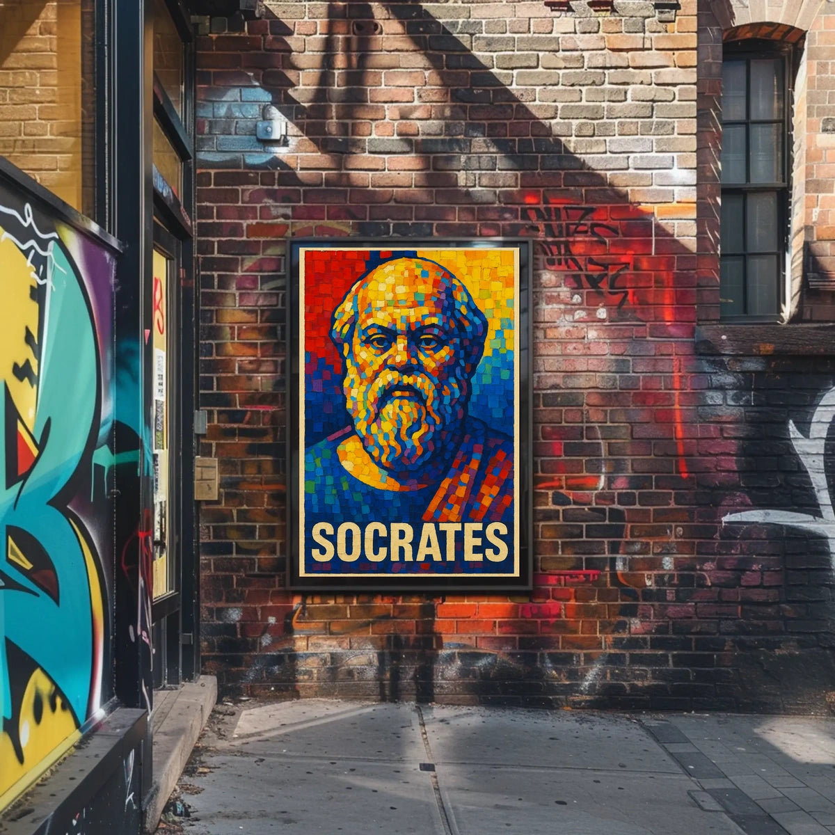 Socrates Mosaic Portrait Poster
