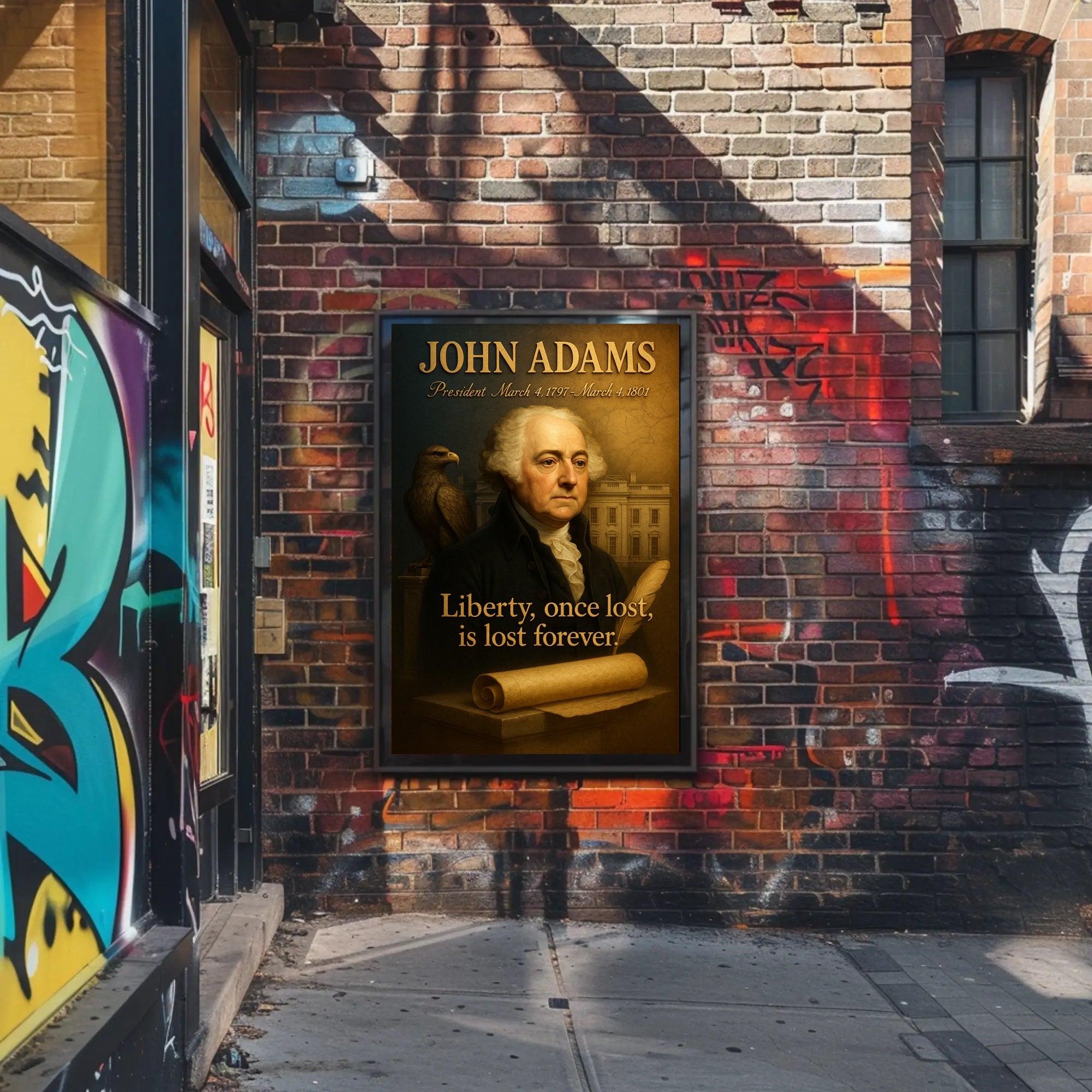 John Adams Vintage Patriotic Historical or Presidential Poster PosterGoat