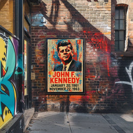 John F. Kennedy 35th President of the United States Street Art Mashup Poster