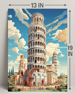 The Leaning Tower Of Pisa Artistic Poster PosterGoat
