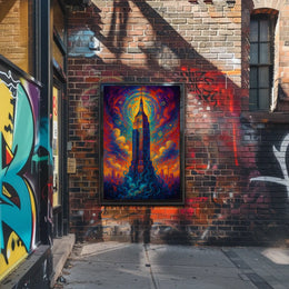 Celestial Skyscraper Poster
