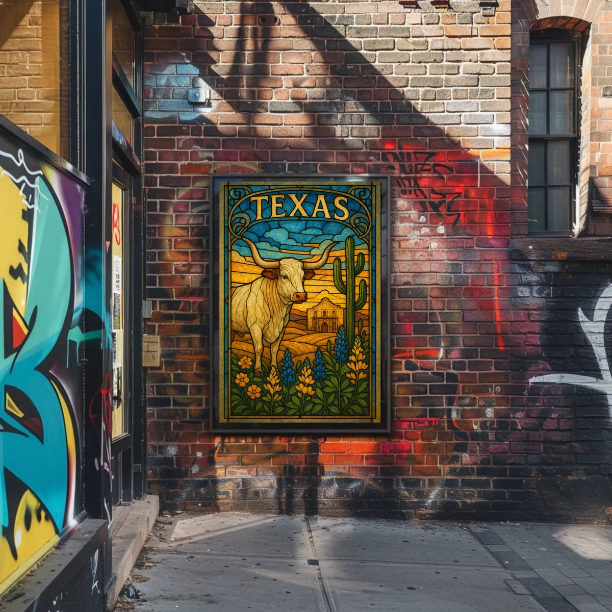 Texas Stained Glass Art Poster