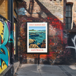 Great Barrier Reef: Vibrant Marine Life and Coral Formations Poster