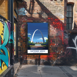 Gateway Arch Illustration in National Park Poster
