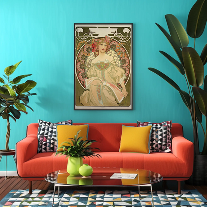 Mucha Style Paris Art Nouveau Vintage Travel Poster