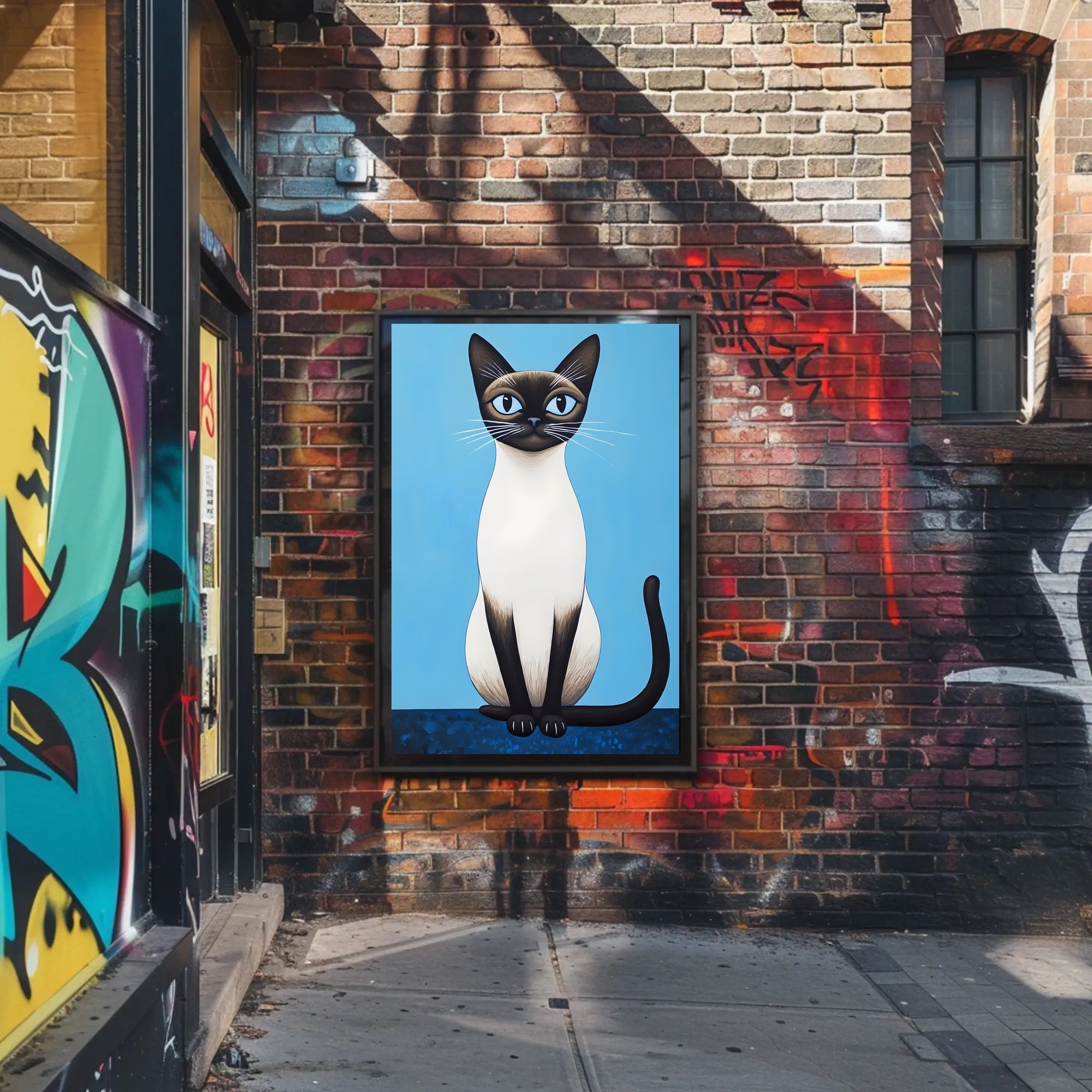 Siamese Cat Poster Modern Wall Art Print