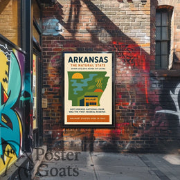 Arkansas Vintage Travel Poster: Nature and History Celebrated