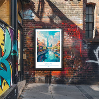 Dubai Cityscape with Burj Khalifa Travel Poster