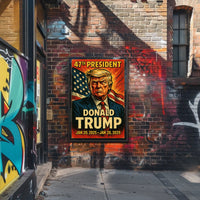 Donald Trump Resolve Patriotic Vintage Line Art Poster