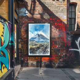 Mount Etna Illustration Poster PosterGoat