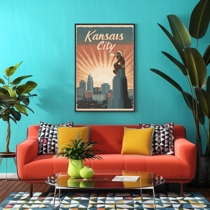 Kansas City Vintage Poster Native Heritage