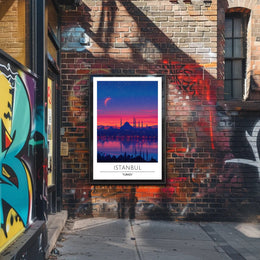 Istanbul Twilight Skyline Enchantment Urban or Cityscape Poster