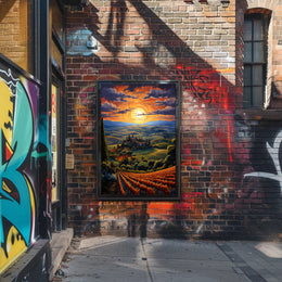 Sunset Over Tuscan Hills Poster