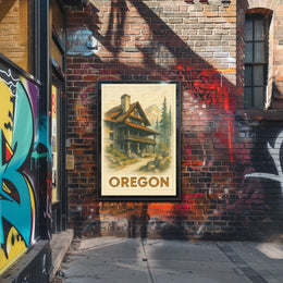 Oregon Mountain Lodge Poster