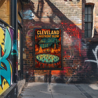 Cleveland Lakefront Glow Poster