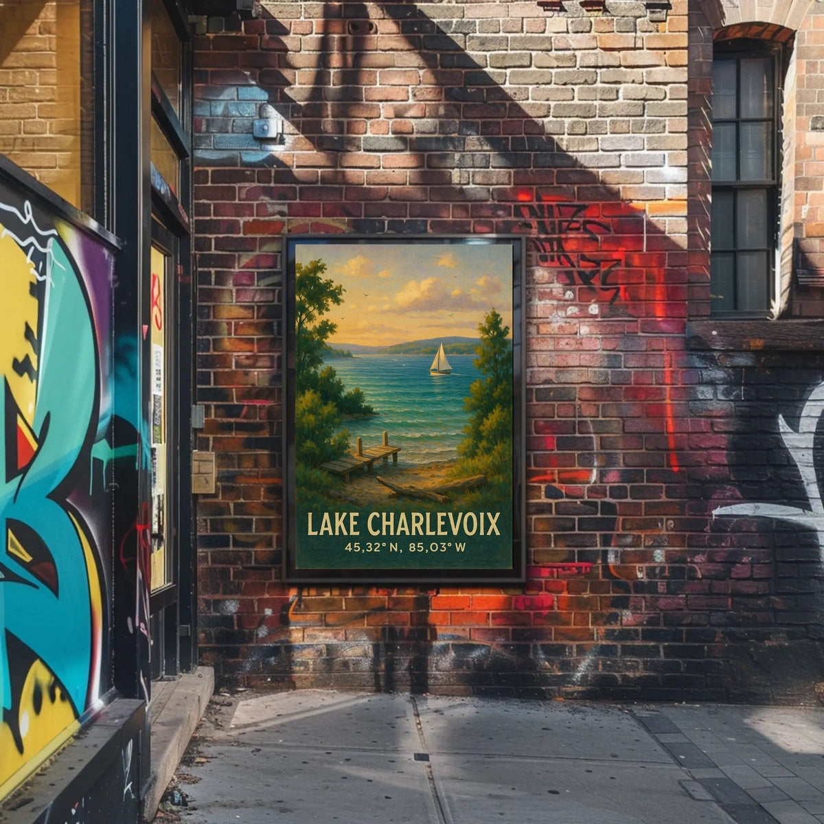 Lake Charlevoix Scenic Travel Poster