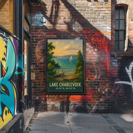 Lake Charlevoix Scenic Travel Poster